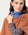 Surkana - Knitted poncho with contrasting details Brown - 34POBI831_70