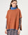 Surkana - Knitted poncho with contrasting details Brown - 34POBI831_70